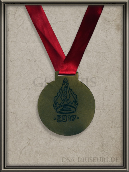 Goldmedaille zum Kaiser Raul Konvent 2017 Aventuria Turnier Rückseite