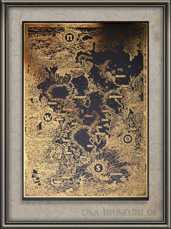 Aventurien Karte gold-schwarz - DSA-Museum